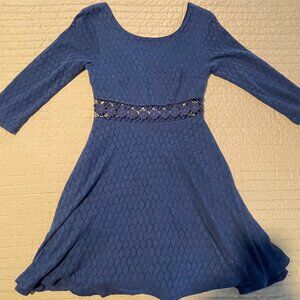 Pins and Needles Navy Lace and Crochet Dress